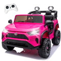 Toyota 24V Kids Ride on Car, 2 Seater Electric Ride on Truck with Remote Control, 4 WD Powered Ride on Toy, Bluetooth, USB, MP3, LED, Horn, 4 Wheel Suspension Electric Cars for Boys Girls 3+, Pink