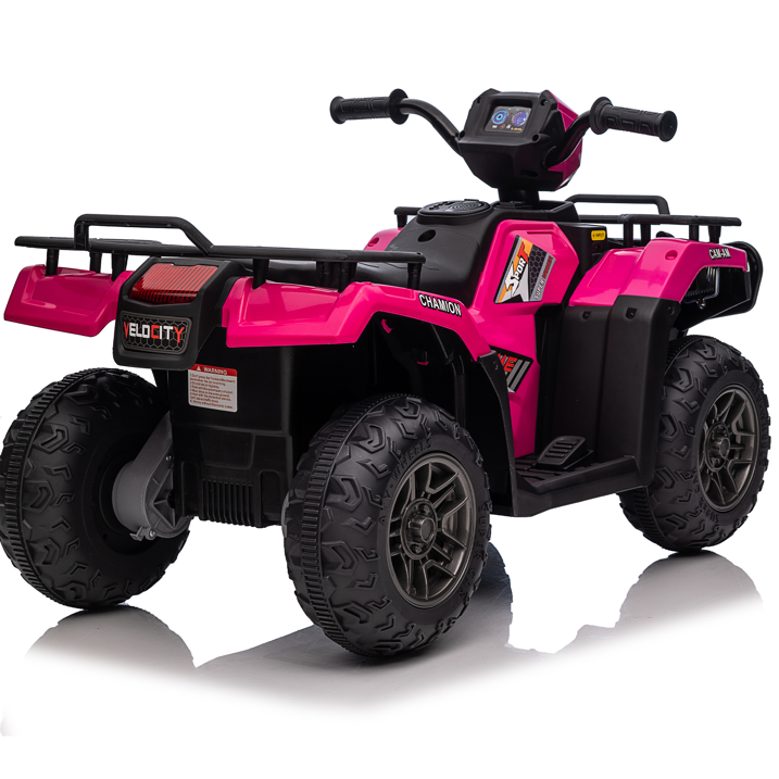 12V Kids Ride On Car, 6 Wheel Electric Toy for Kids Ages 3-8 with Bluetooth Music, LED Lights, Remote Control, Rear Cargo Bed, Dual Motors, Kids Ride On Toy Car for Toddlers
