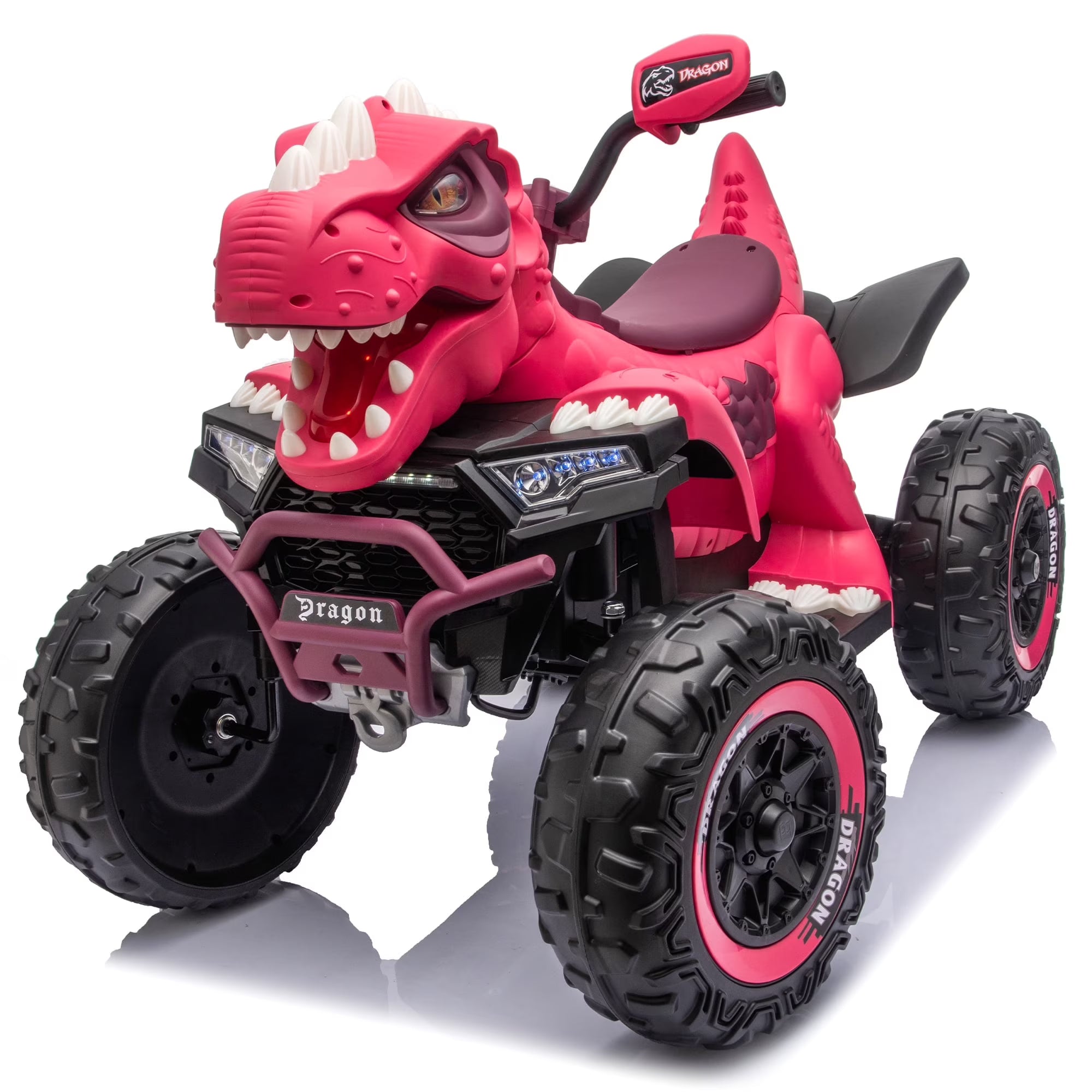 12V Dinosaur Kids Ride On Car, 2 Seater Power Ride On Toy for Kids with Remote Control, Bluetooth, USB, 4 Wheel Suspension, Dinosaur Electric Toy Car for Boys and Girls Ages 3-8, Green