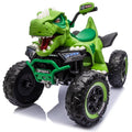 12V Dinosaur Kids Ride On Car, 2 Seater Power Ride On Toy for Kids with Remote Control, Bluetooth, USB, 4 Wheel Suspension, Dinosaur Electric Toy Car for Boys and Girls Ages 3-8, Green