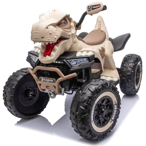 12V Dinosaur Kids Ride On Car, 2 Seater Power Ride On Toy for Kids with Remote Control, Bluetooth, USB, 4 Wheel Suspension, Dinosaur Electric Toy Car for Boys and Girls Ages 3-8, Green