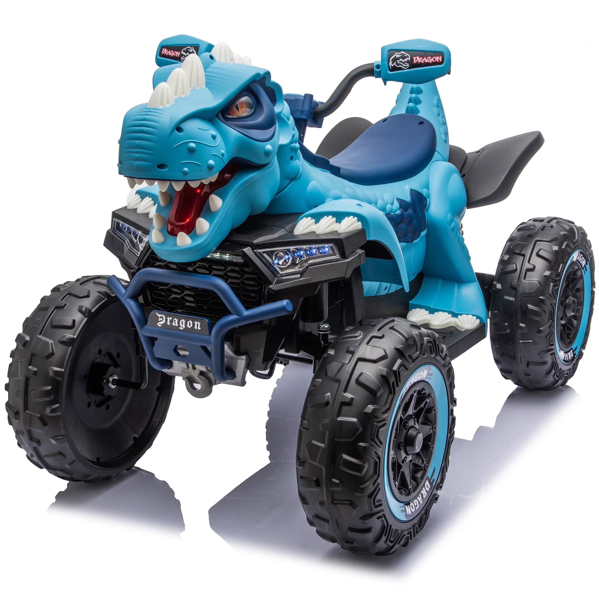 12V Dinosaur Kids Ride On Car, 2 Seater Power Ride On Toy for Kids with Remote Control, Bluetooth, USB, 4 Wheel Suspension, Dinosaur Electric Toy Car for Boys and Girls Ages 3-8, Green