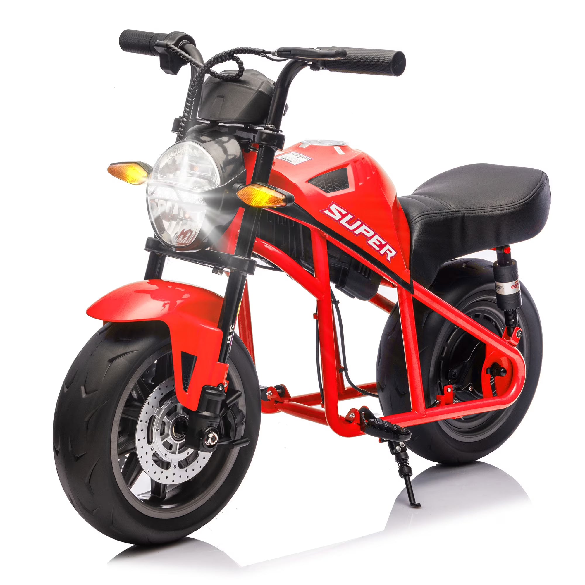 24V 300W Kids Ride On Toy for Big Kids 6+, Electric Powered Ride On with 14” EVA Wheels, Dual Suspension, Twist Throttle, Lights & Music, Top Speed 11.18 MPH