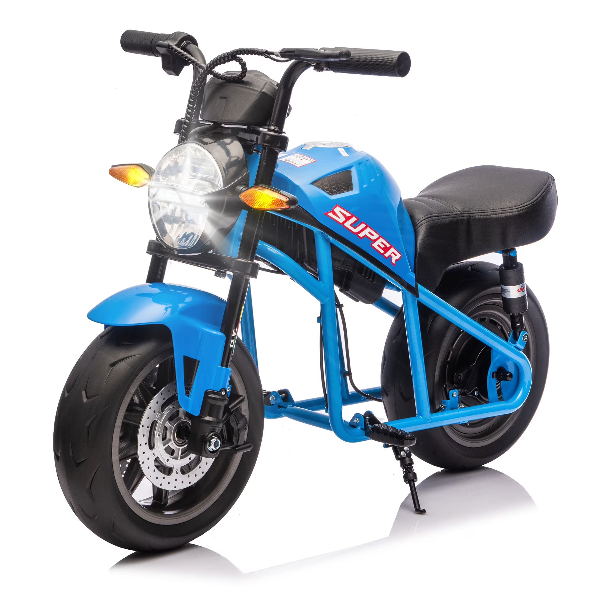 24V 300W Kids Ride On Toy for Big Kids 6+, Electric Powered Ride On with 14” EVA Wheels, Dual Suspension, Twist Throttle, Lights & Music, Top Speed 11.18 MPH