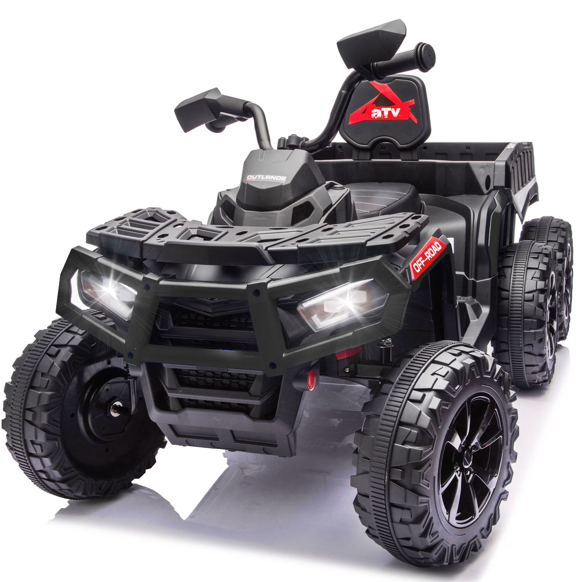 24V 6 Wheel Kids Ride On Cars with Bluetooth Music, Remote Control, Rear Cargo Bed, LED Lights, Dual Motors – Outdoor Electric Ride On Vehicle for Kids Ages 3-8, Pink