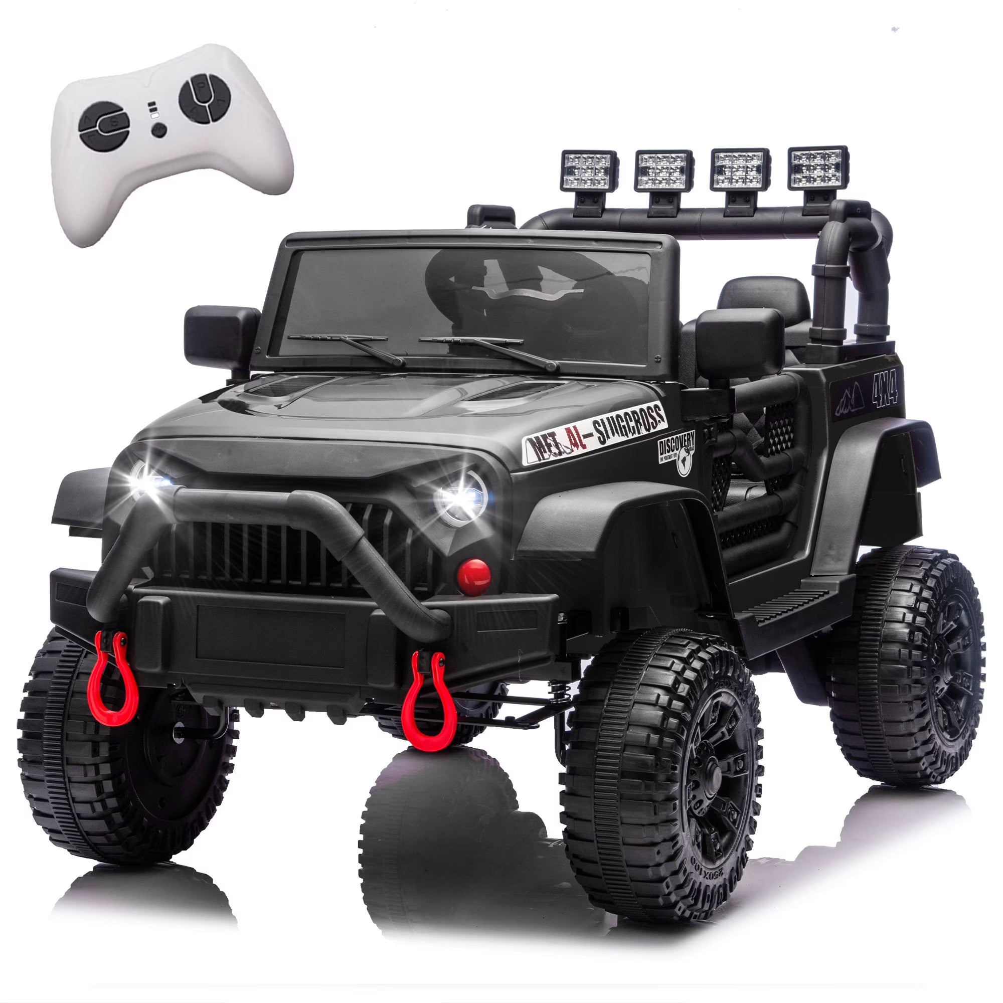24V Kids Ride On Car W/Parents Control,2*200w Power motors,Four Wheel Suspension,Adjustable speed,USB,MP3,Music,Bluetooth,Large display screen,Power Display,Safety Belt for Kids Aged 3+.