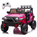 24V Kids Ride On Car W/Parents Control,2*200w Power motors,Four Wheel Suspension,Adjustable speed,USB,MP3,Music,Bluetooth,Large display screen,Power Display,Safety Belt for Kids Aged 3+.