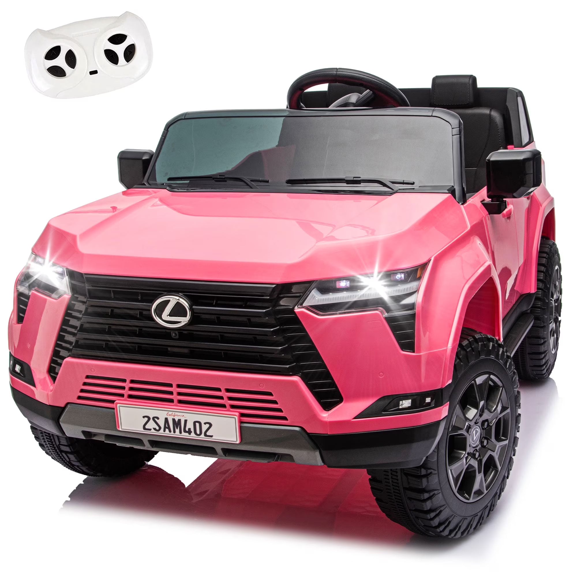 24V Ride On Car for Kids, Lexus GX550 2 Seater Powered Ride on Toys with Remote Control, 4 Wheels Suspension, Bluetooth, Music, LED Lights, Kids Electric Car for Boys Girls Ages 3-8, White