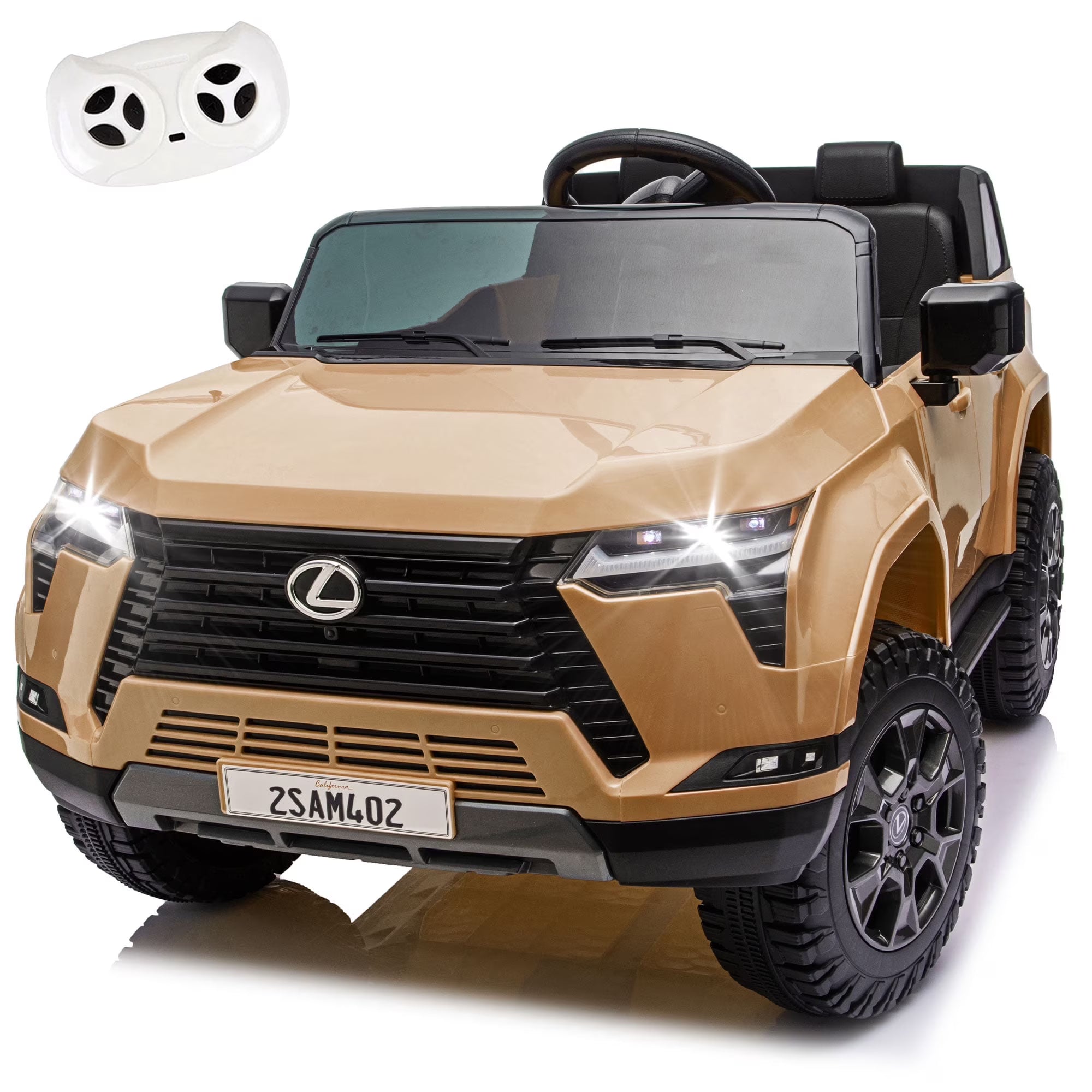 24V Ride On Car for Kids, Lexus GX550 2 Seater Powered Ride on Toys with Remote Control, 4 Wheels Suspension, Bluetooth, Music, LED Lights, Kids Electric Car for Boys Girls Ages 3-8, White