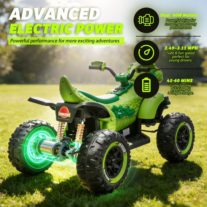 24V Dinosaur Kids Ride On Car, 2 Seater Power Ride On Toy for Kids with Remote Control, Bluetooth, USB, 4-Wheel Suspension, Dinosaur Electric Toy Car for Boys and Girls Ages 3-8