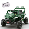 12V Powered Ride on Cars for Kids, Dinosaur Electric Ride on Toys with Remote Control, 4 Wheels Suspension Toy Car with Bluetooth, Music, LED Light, Kids Electric Cars for Boys Girls Around 3, Khaki