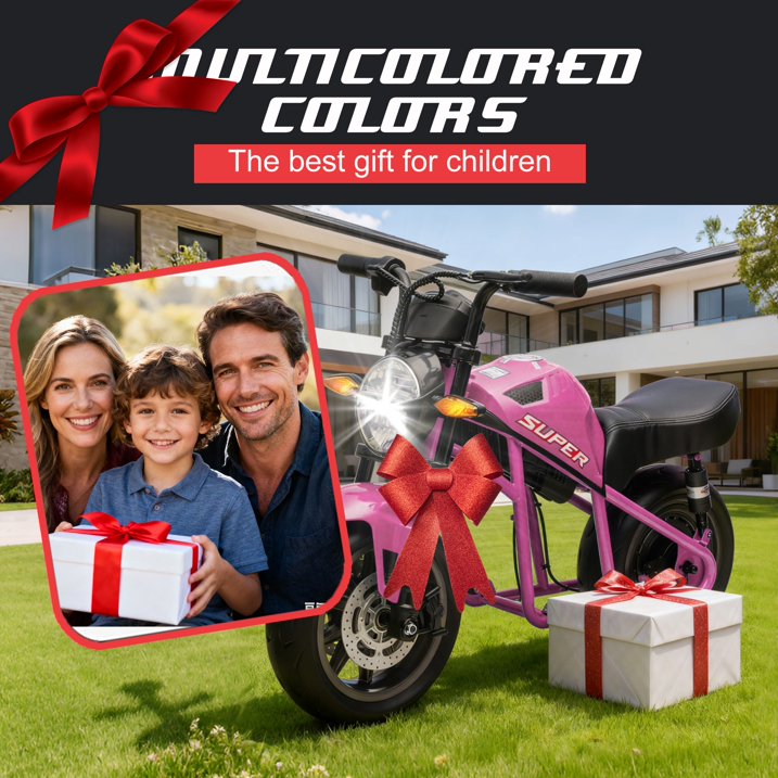 24V 300W Kids Ride On Toy for Big Kids 6+, Electric Powered Ride On with 14” EVA Wheels, Dual Suspension, Twist Throttle, Lights & Music, Top Speed 11.18 MPH
